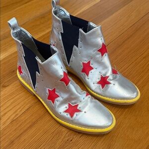 Stella McCartney Silver Boots with Red Stars